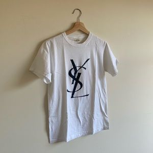 Authentic YSL Black Logo White T-Shirt